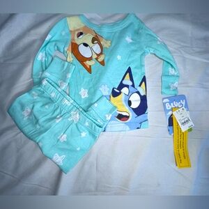 Bluey Pajamas Pjs 100% Cotton 12 months long sleeve long pant bingo‎ dog NEW